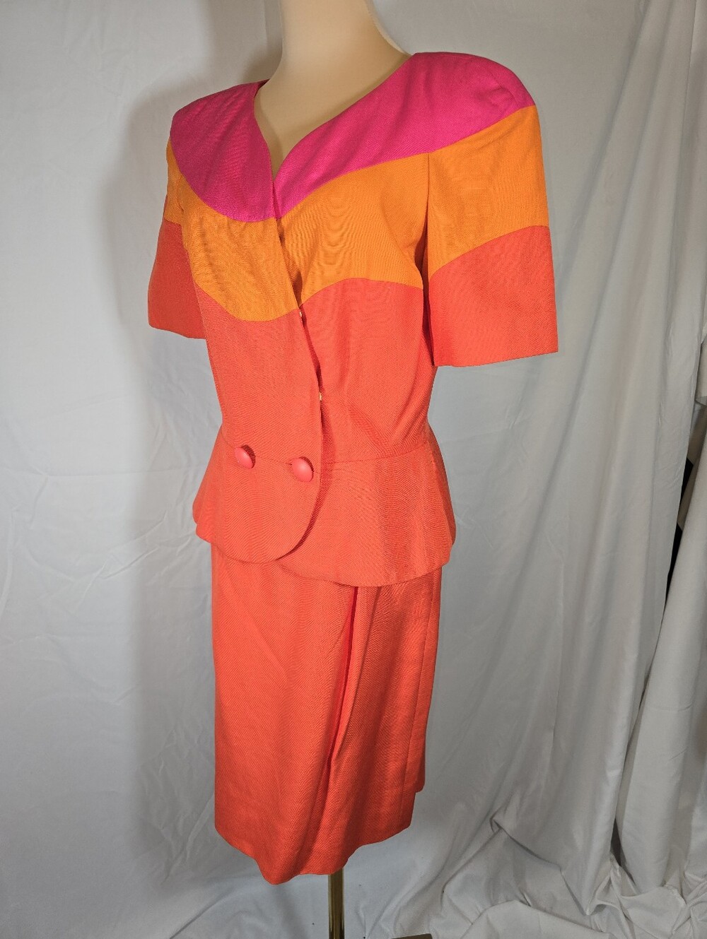 Mignon Colorblock Dress — Pink & Orange